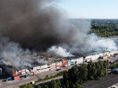 Pożar KDT przy ul. Marywilskiej. Fot. Marcin Banaszkiewicz